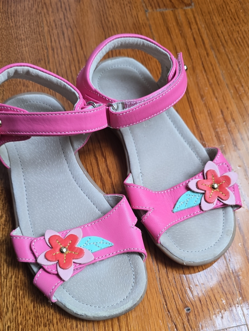 See Kai Run Pink Floral Girls' Sandals with Ankle Strap